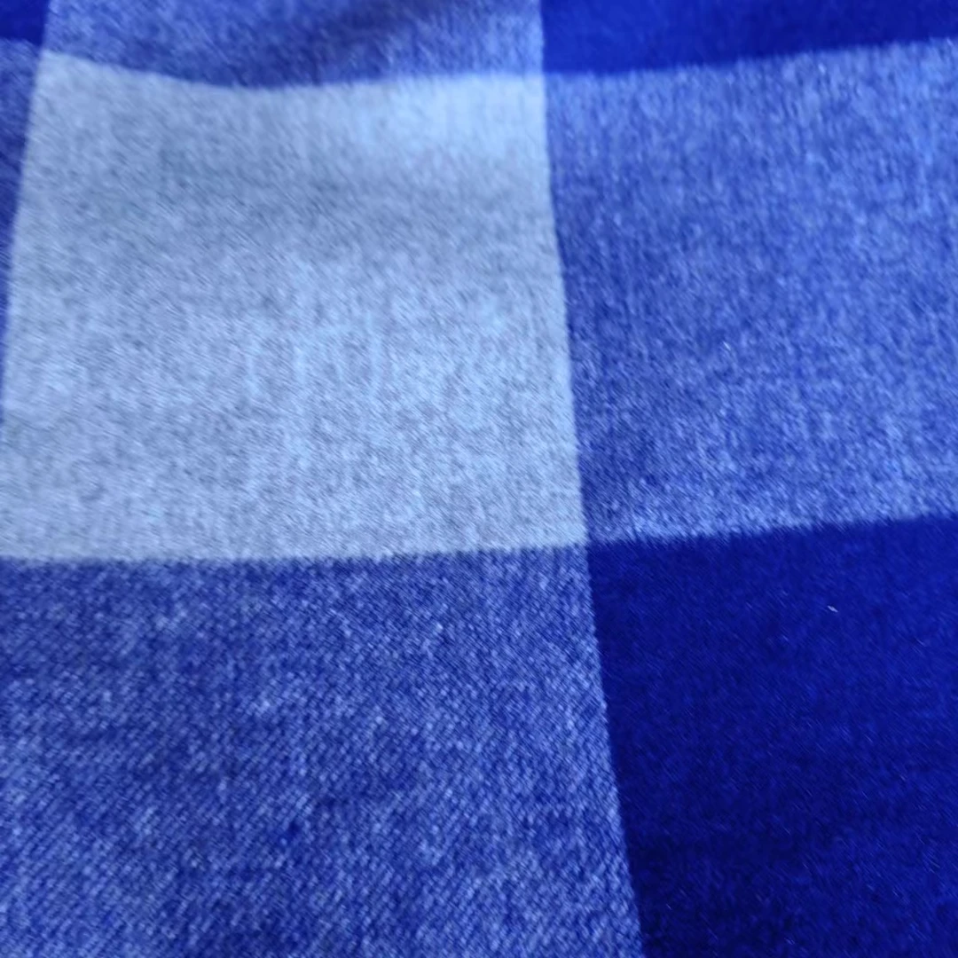 蓝色双面双色羊绒面料