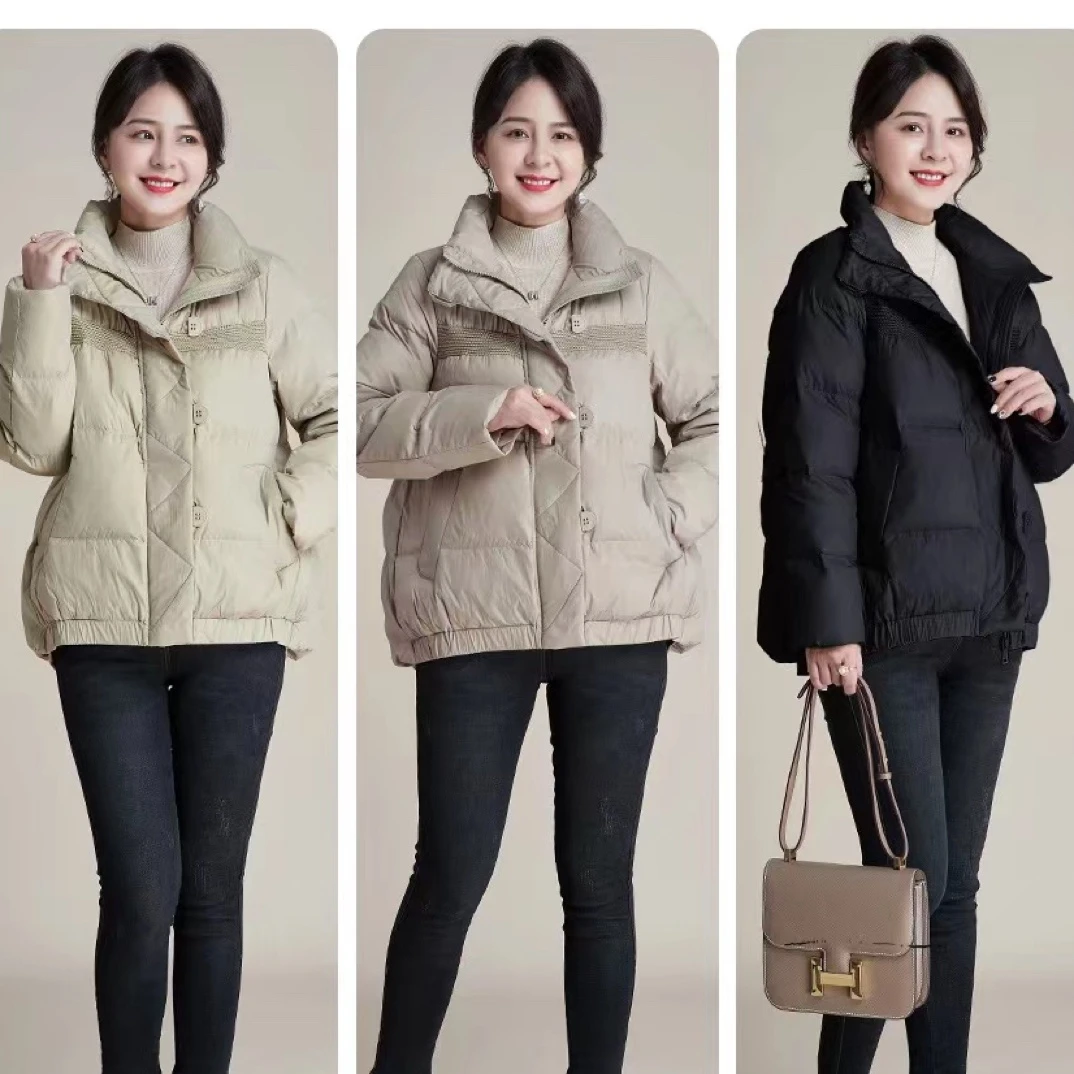 001款半颗扣子设计三色yr棉服外套个别微瑕