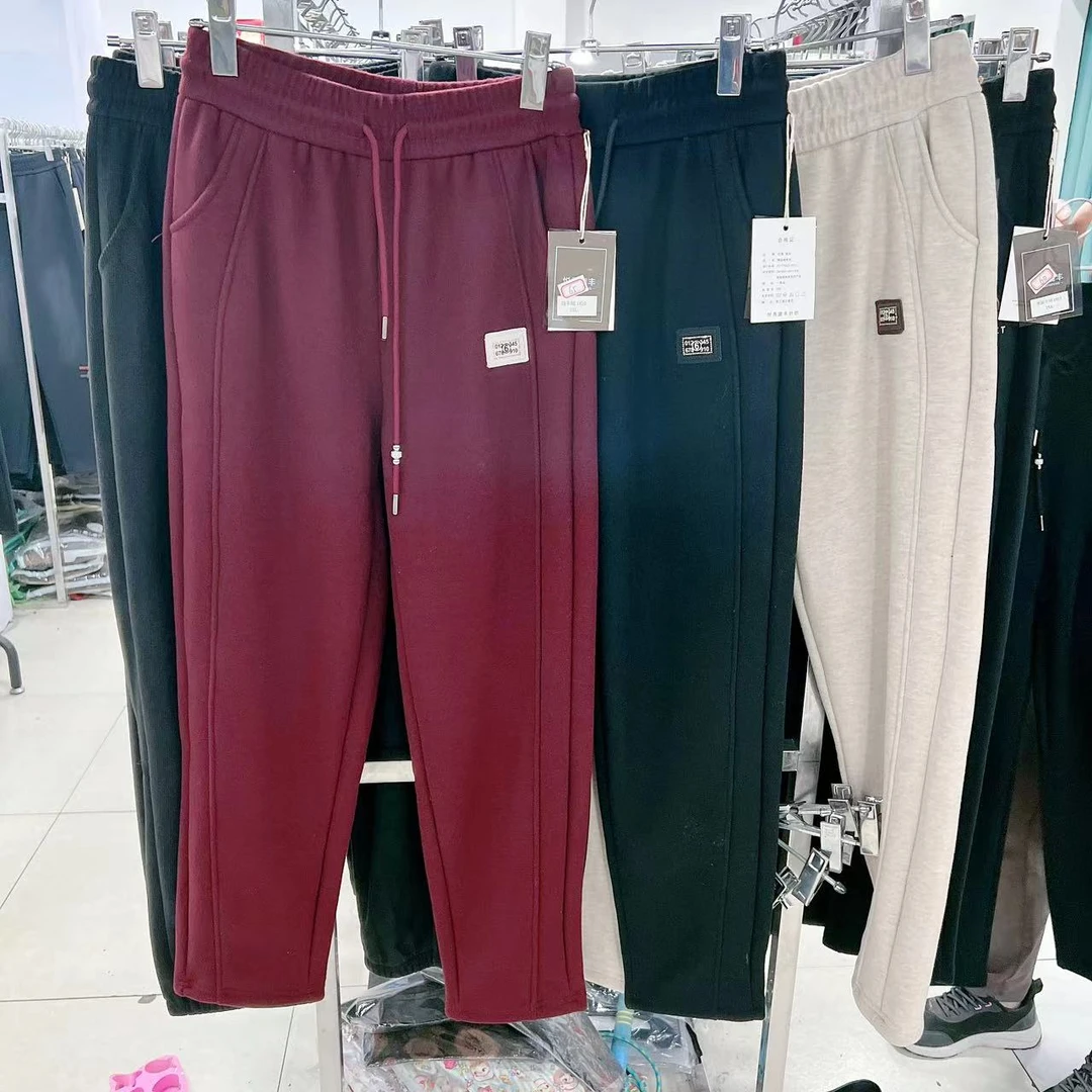 1820款一侧带数字标款三色加绒休闲裤个别微瑕
