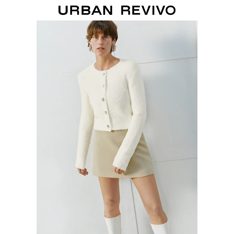 UR女装轻熟花朵造型软糯针织开衫UWM940079