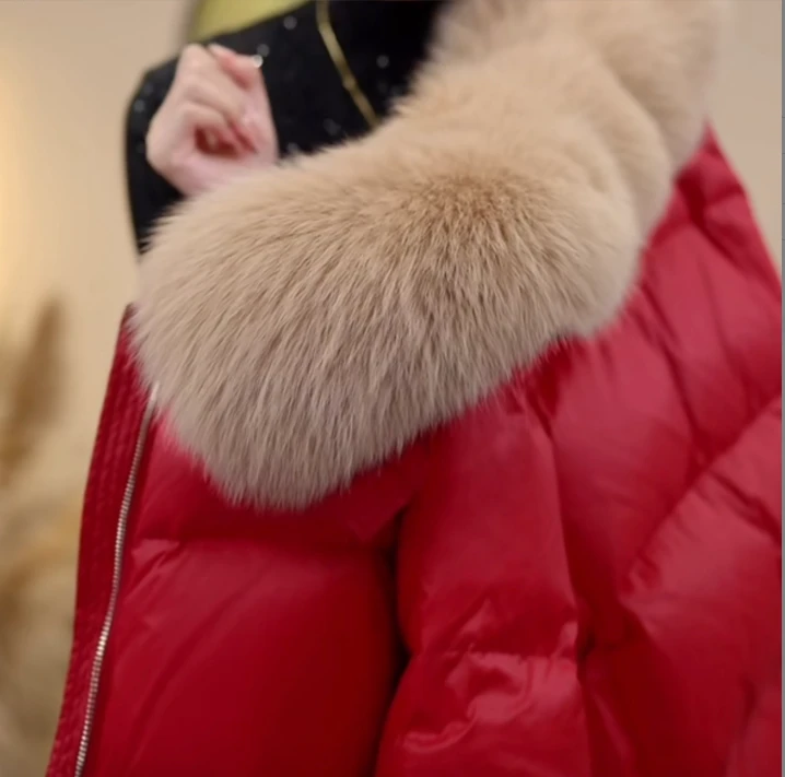 【KK】甄-优雅冬韵 | 洋气短款时尚百搭保暖纯色冬季大毛领羽绒服