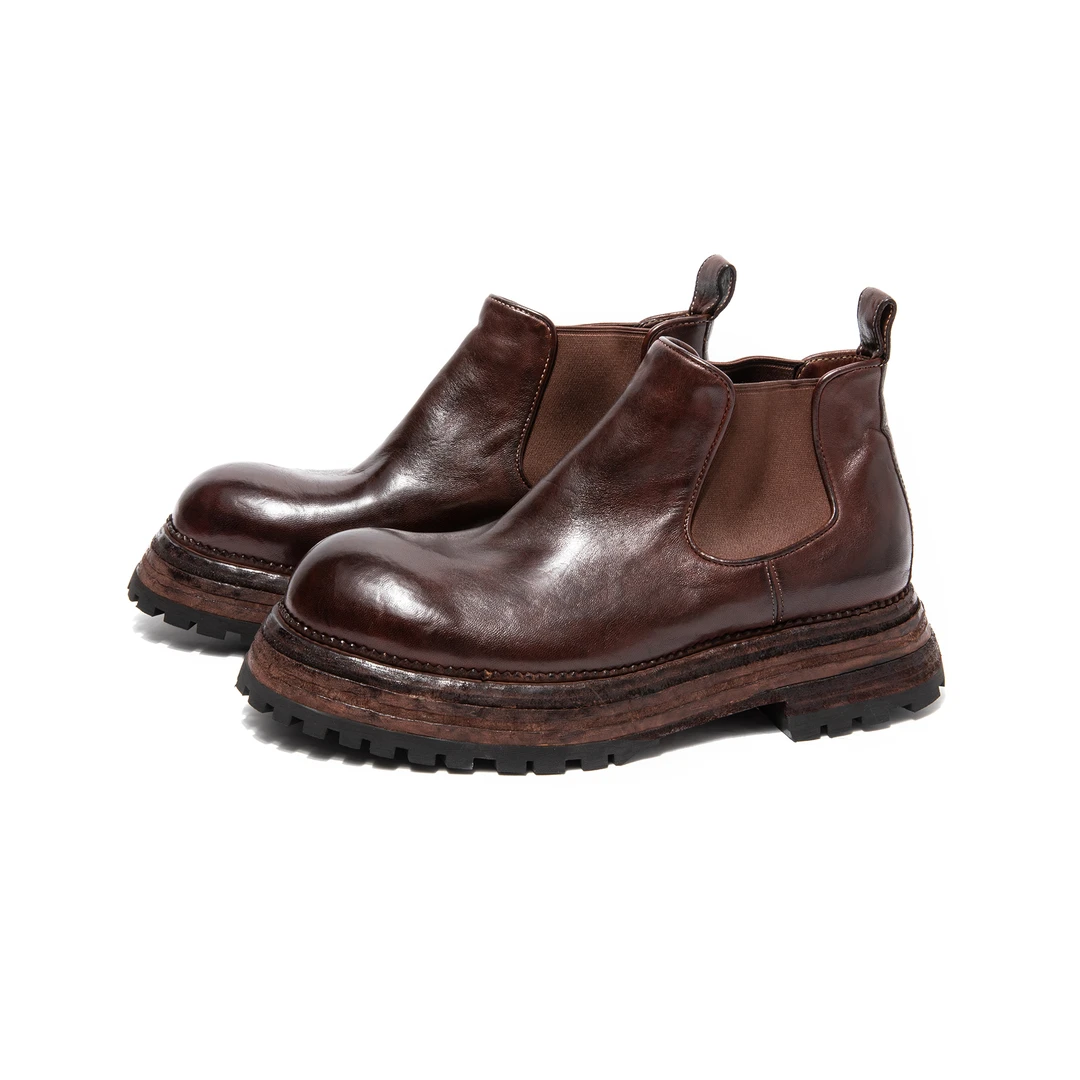 YO-B1171固特异马皮重水洗工艺时尚男士百搭男士系带秋冬切尔西靴