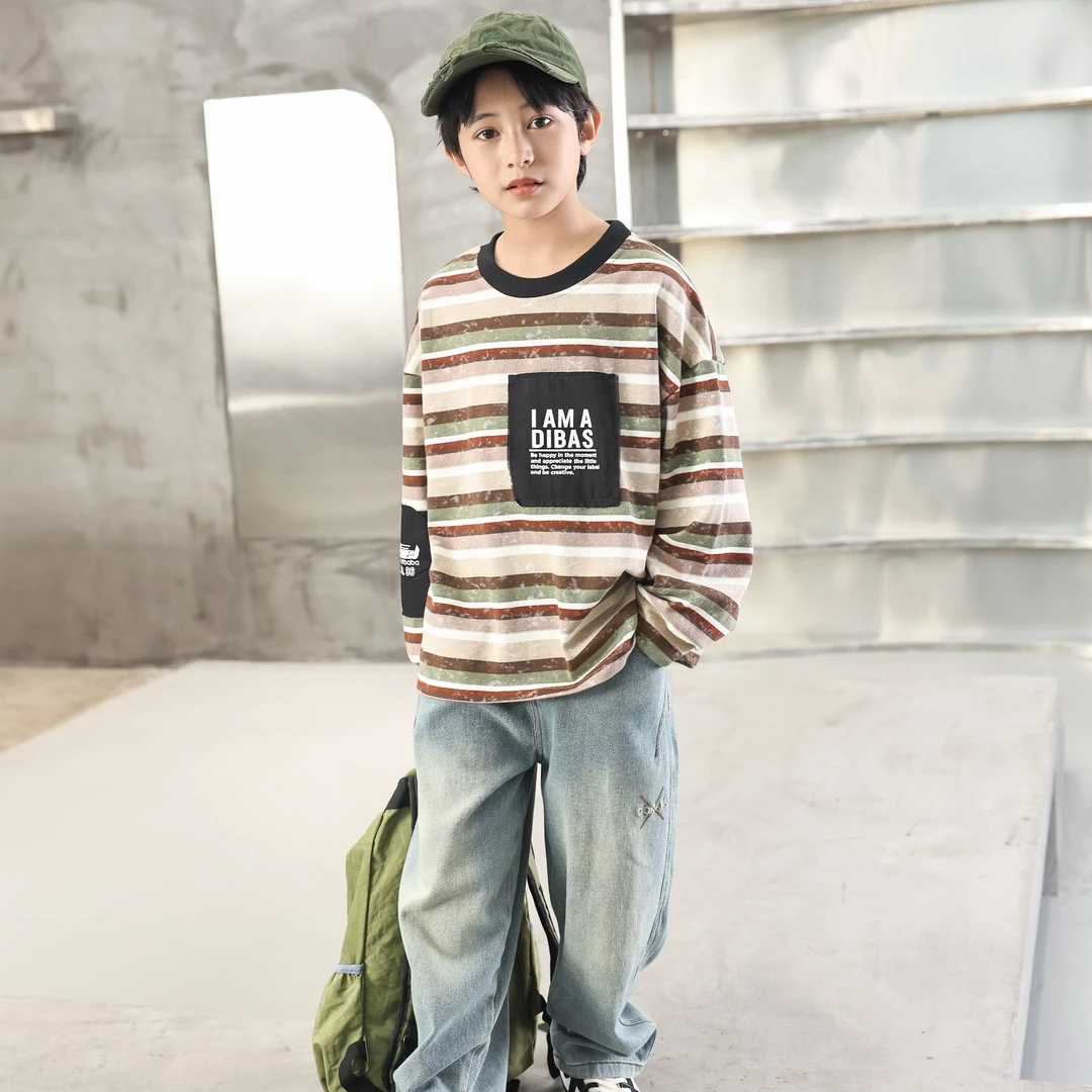 DIDIBABA/滴滴巴巴品牌童装儿童潮流撞色中大童运动卫衣BA5207