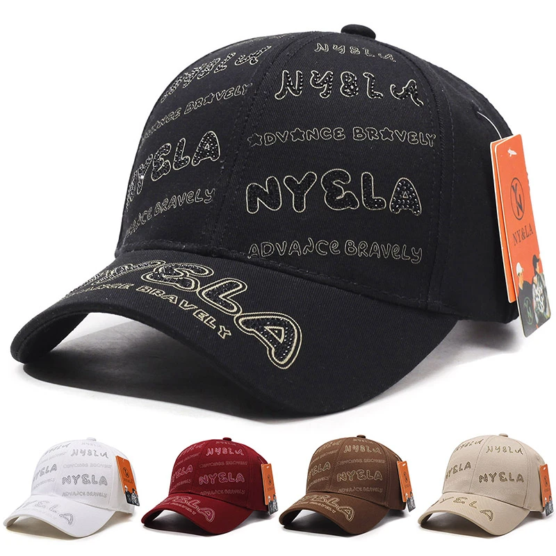 NY&LA正品新款男女同款棒球帽刺绣字母满印鸭舌帽时尚休闲百搭