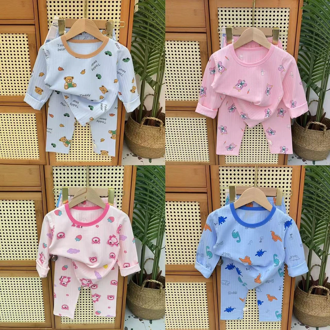 儿童秋冬莱卡棉套装男女童秋衣秋裤家居服套装内衣套长袖