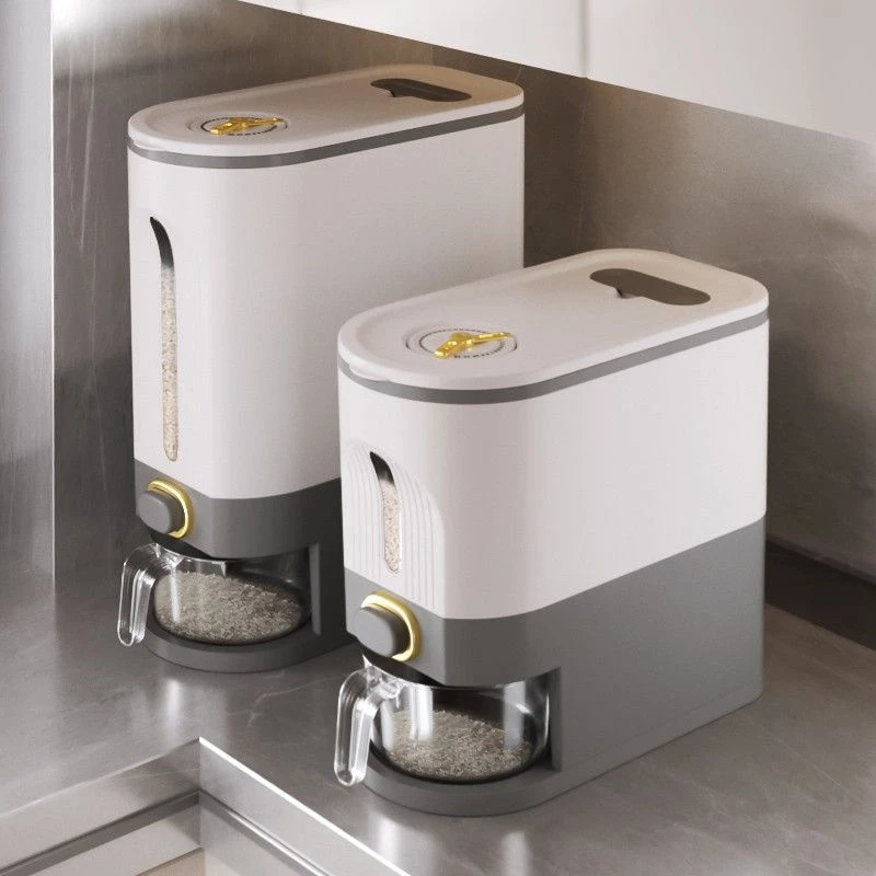 新疆包邮米箱米桶自动出米防虫防潮食品级大厚款透明罐储存面米缸