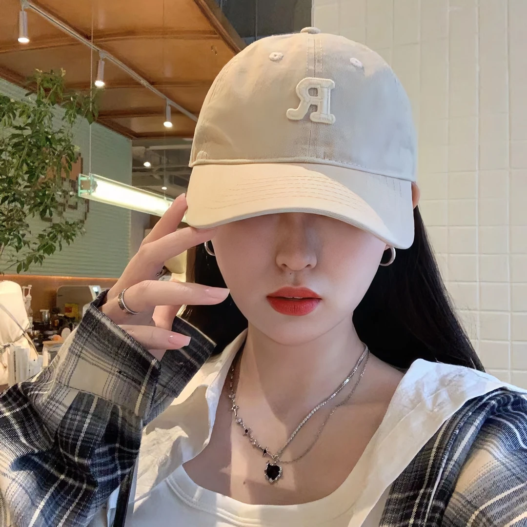 韩版R标软顶显脸小鸭舌帽女大头围帽子夏加大码加深棒球帽新款C-2