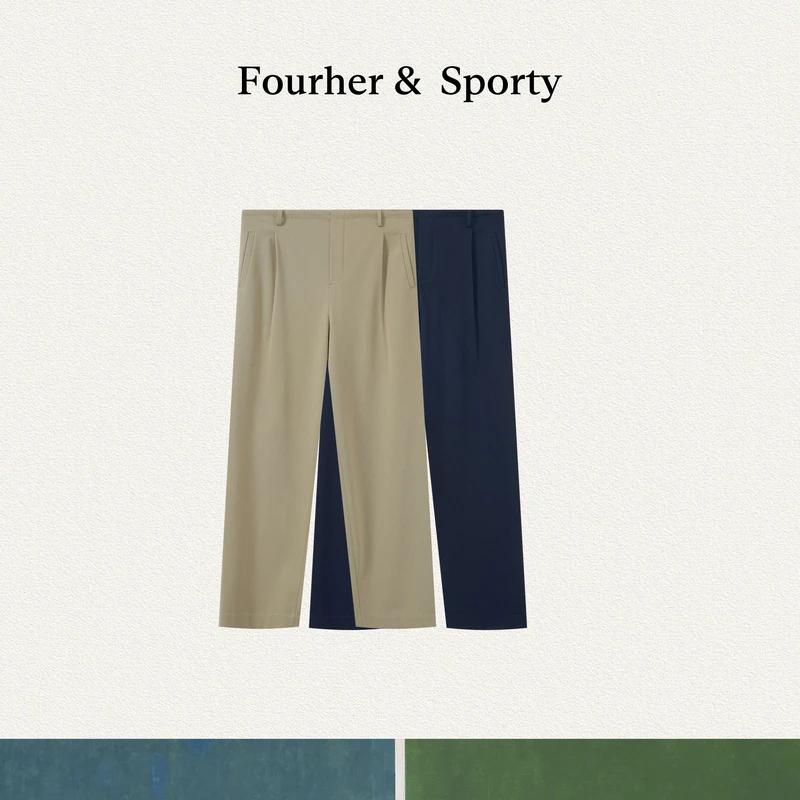 FOURHER 长腿一刻 Sporty垂顺秘诀 省心K皱抽绳连腰休闲裤