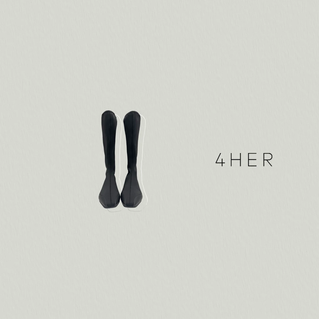 FOURHER 魔鬼瘦瘦靴  街头摩登 弹力布 半高筒小腿袜靴