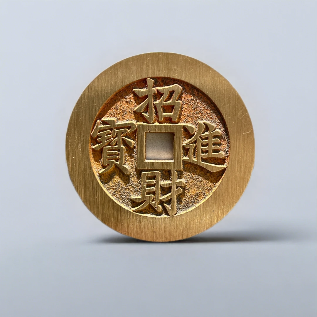 铜吊坠 现代翻沙工艺品古风金色挂饰摆件吊坠红色饰品送绳