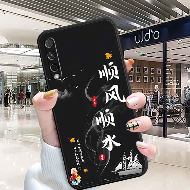 适用于华为荣耀9xpro手机壳HLK-AL10男女新款中国风全包边软壳