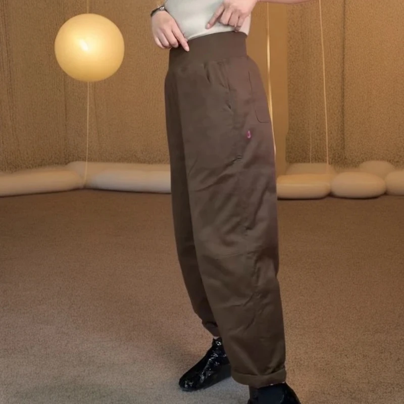 新款秋冬休闲时尚百搭刺绣O标气球棉裤5338