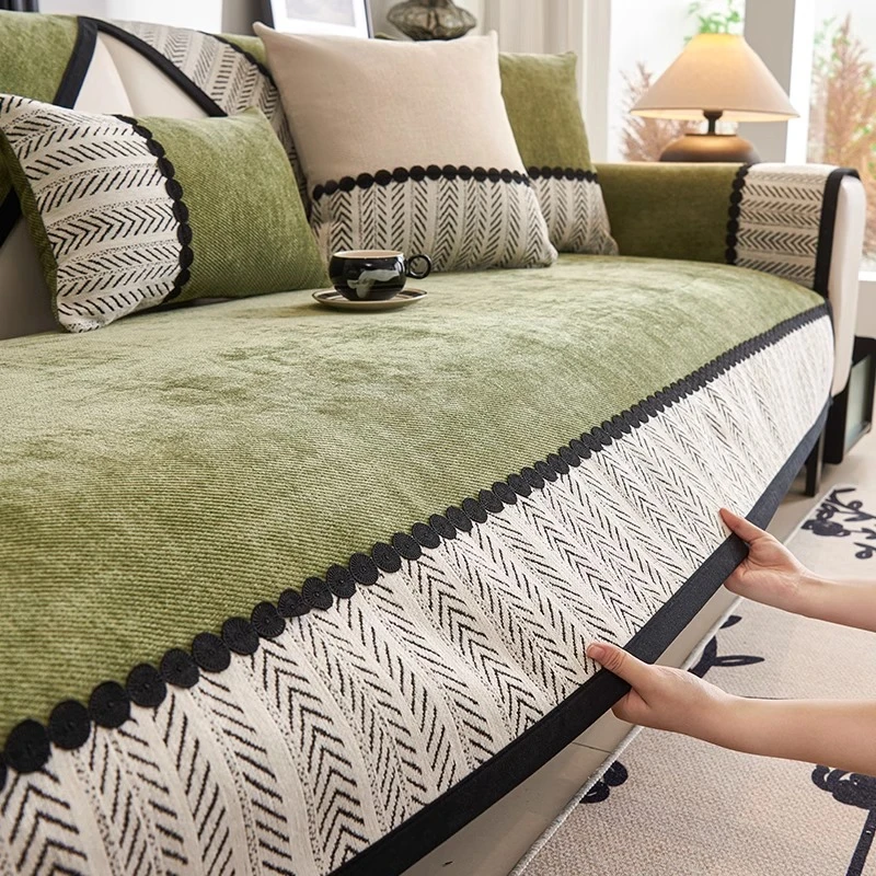 轻法式雪尼尔沙发垫2025新款防滑皮沙发套罩四季通用沙发盖布坐垫