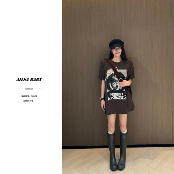 【AILSA BABY】秋款欧货胸前小女孩眼镜重工T恤A