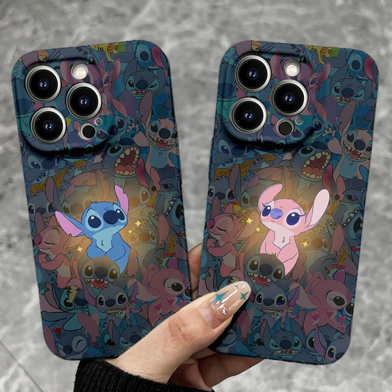 史迪仔安琪情侣款男女适用苹果15/VIVO/OPPO华为小米菲林手机硬壳