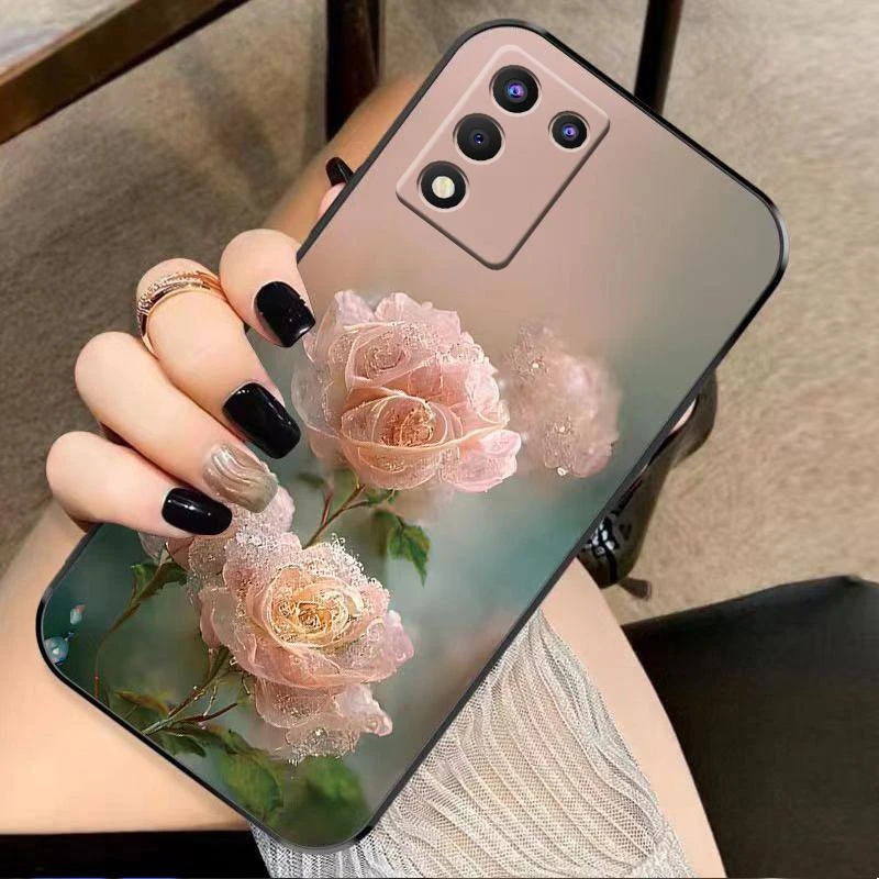 适用OPPOk9s手机壳oppoK9S硅胶幽暗冥花新女款时尚花类图案软壳保