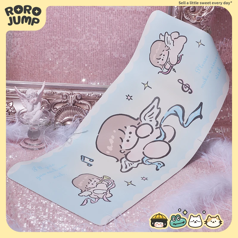 肉肉酱天使派对大号防水可爱简约电脑鼠标垫办公室宿舍皮革桌垫女