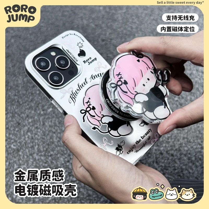 肉肉酱原创ins风电镀小恶魔适用苹果iphone14promax磁吸13手机壳