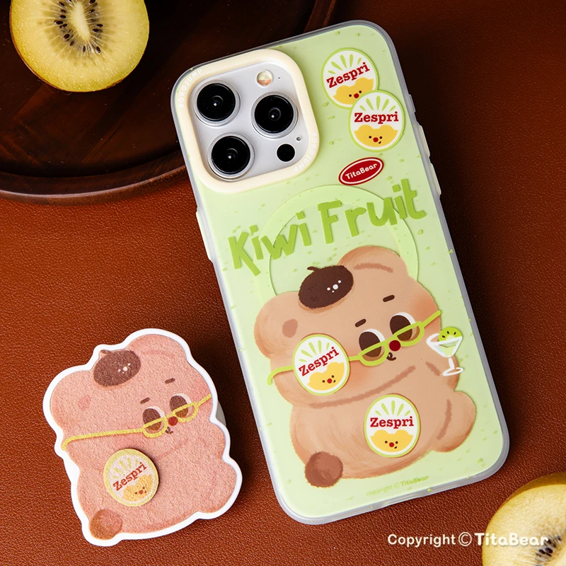 TitaBear奇异果果磁吸手机壳适用iPhone15Promax支架magsafe背贴