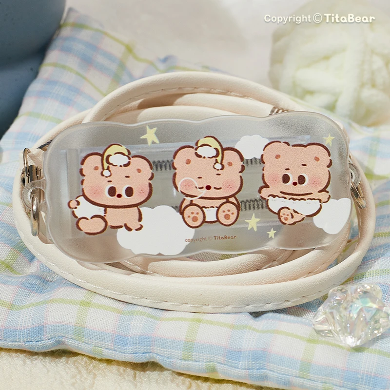 TitaBear小熊呼噜噜背夹斜挎长挂绳可拉伸手机壳抓夹卡通挂脖创意