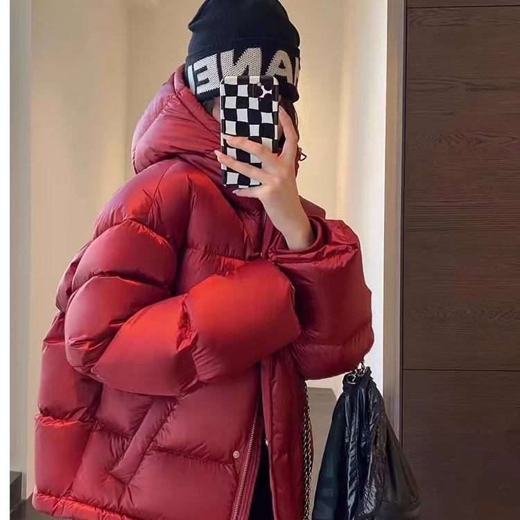 2024新款连帽面包服羽绒服气质短款时尚休闲百搭宽松潮流加厚冬季