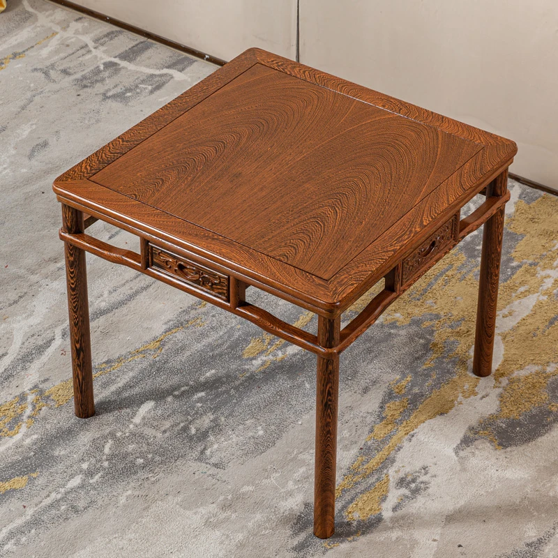 红木家具鸡翅木休闲小方桌单桌