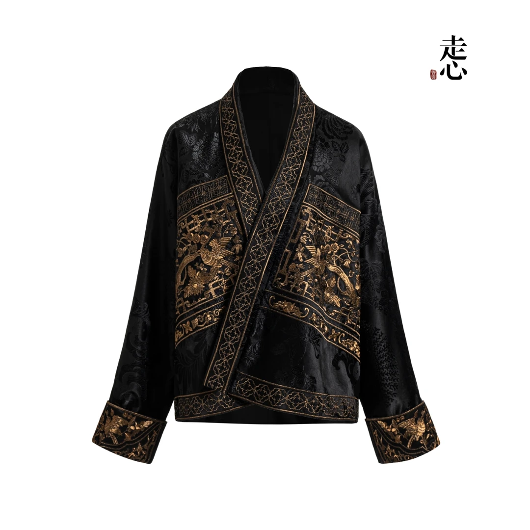 【走心非遗】外套24ZWT5041复古古风中式拼接时尚桑蚕丝高端气质