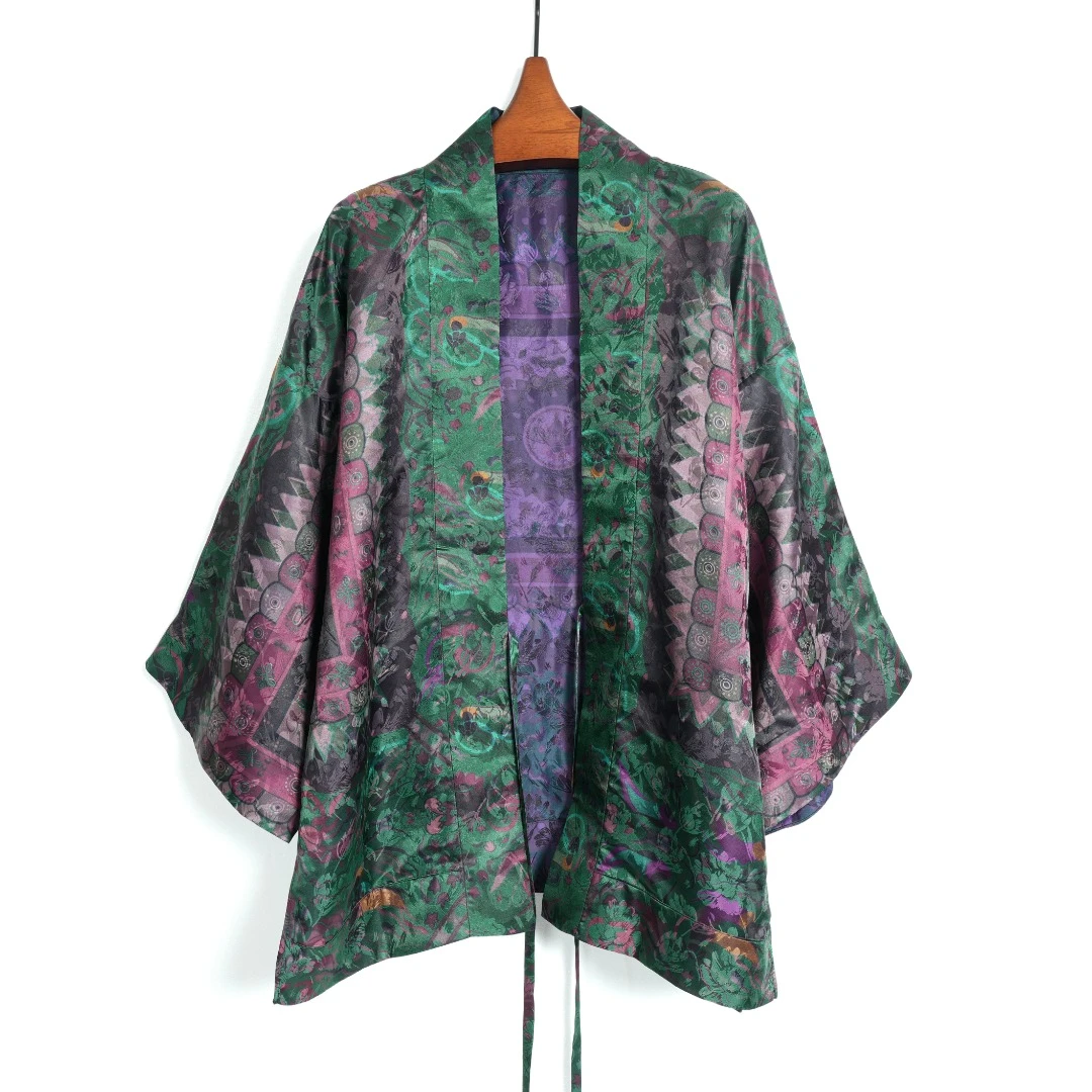 【香云走心】飞天藻井手绘纹样夏季香云纱袈裟上衣24ZM028