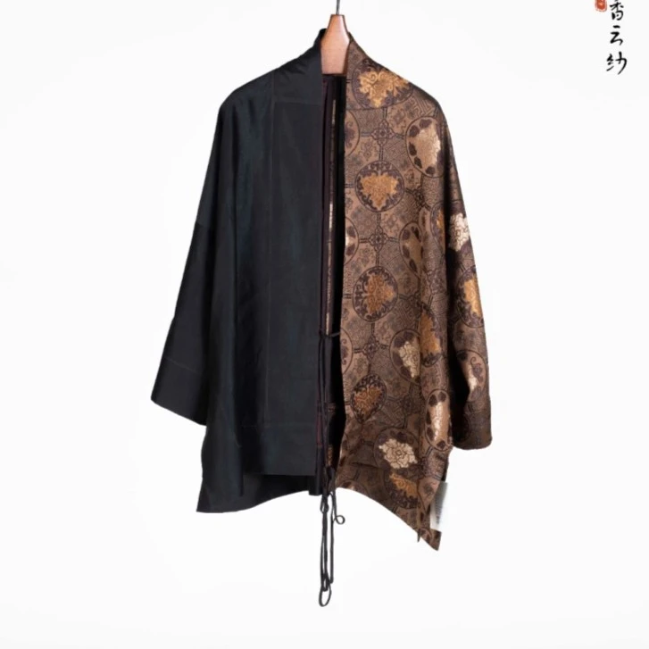 【走心非遗】香云纱短款袈裟22ZY3157上衣提花中式国风复古唐装百搭