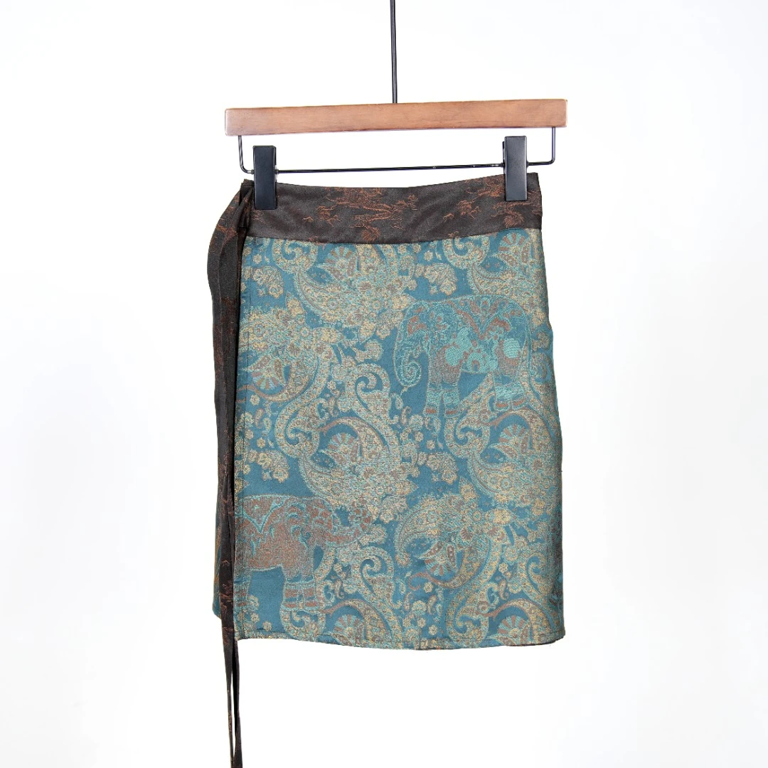 走心非遗香云纱休闲半身裙23ZM202397夏季印花轻奢气质中式【凡缇】