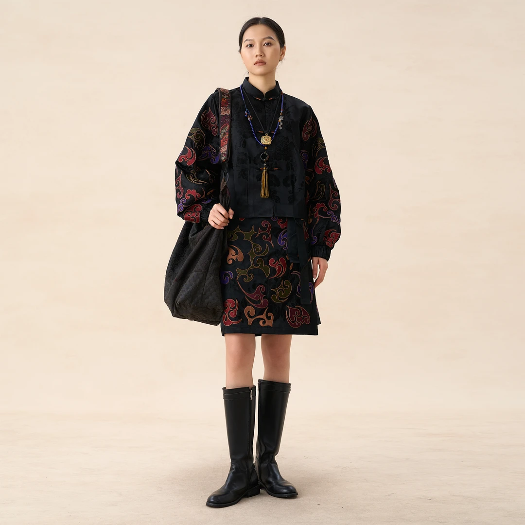 走心非遗外套24ZWT3759乘云纹民族风新中式重工时尚印花【曼蝶】