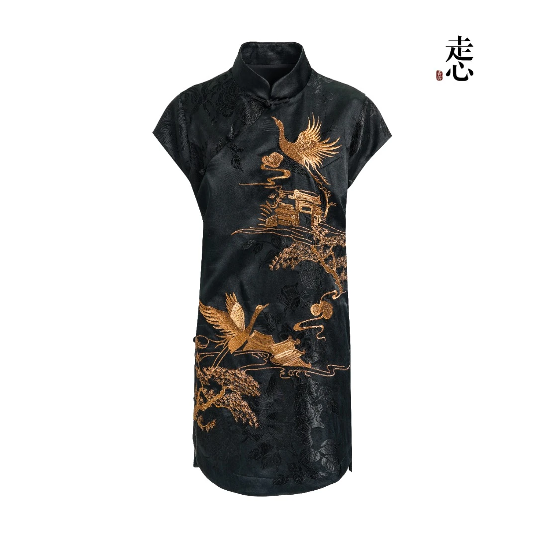 【香云走心】 旗袍裙24ZLY3907夏季中式气质时尚重磅国潮桑蚕丝刺绣