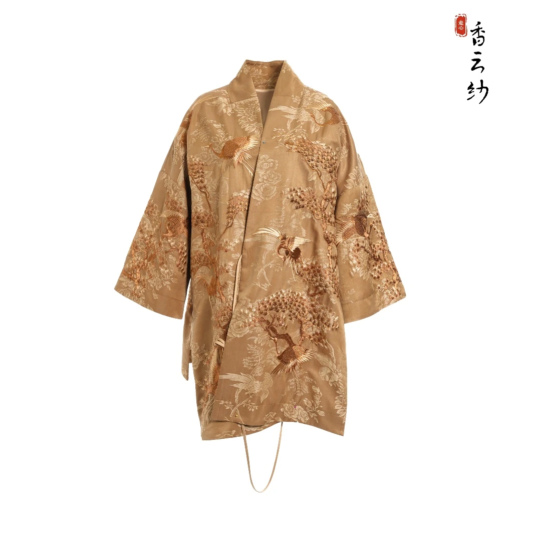 【香云走心】手工满绣松鹤延年图香云纱袈裟24ZWT3785