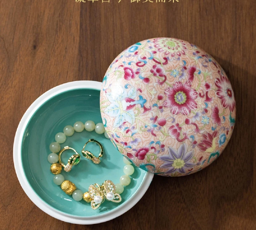 五言六器 花开盛世珐琅彩首饰盒wy-024