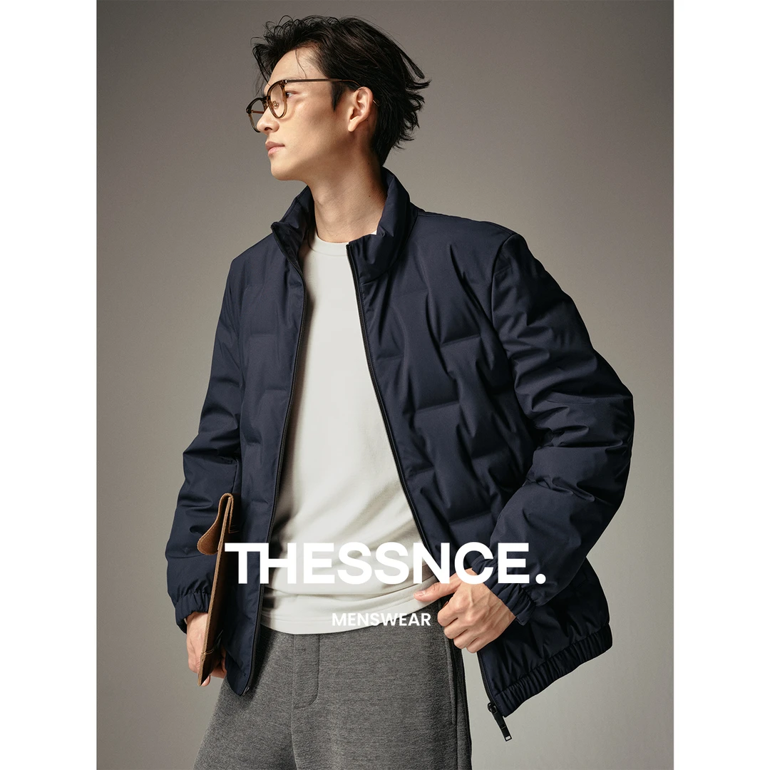 THESSNCE立领直充绒工艺三星90白鸭绒轻便夹克短款羽绒服男男款