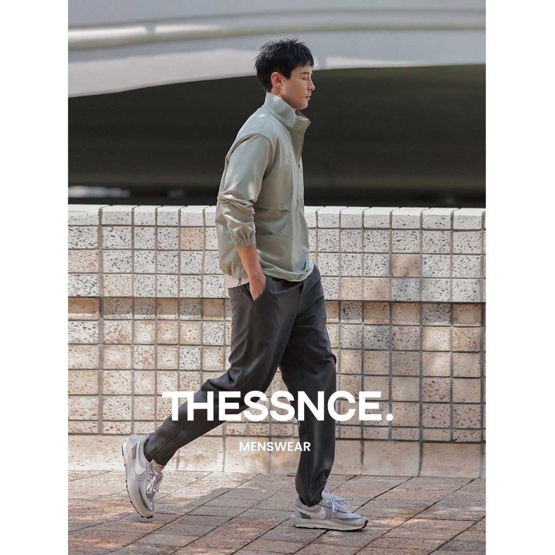 THESSNCE连帽男士秋季短款布机能冲锋衣轻薄款套头春秋宽松卫衣