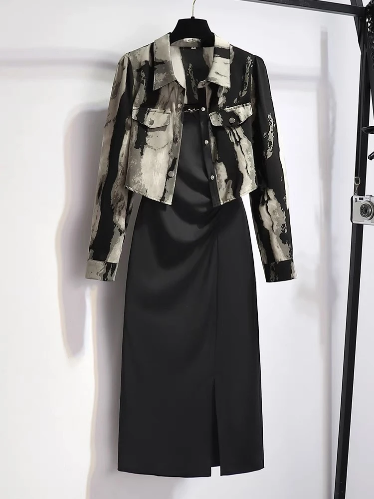 T816时尚复古扎染套裙