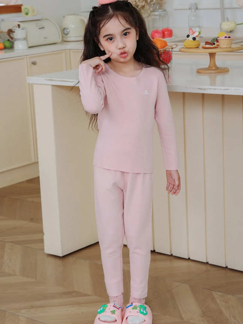 0808妈咪印象中厚德绒套装无痕舒适柔软儿童打底保暖套装