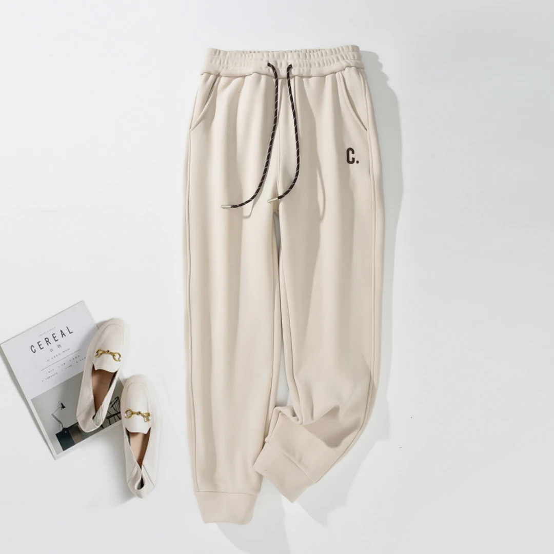 「京东闪发」外贸2024新款加绒加厚时尚宽松百搭抽绳卫裤-8007