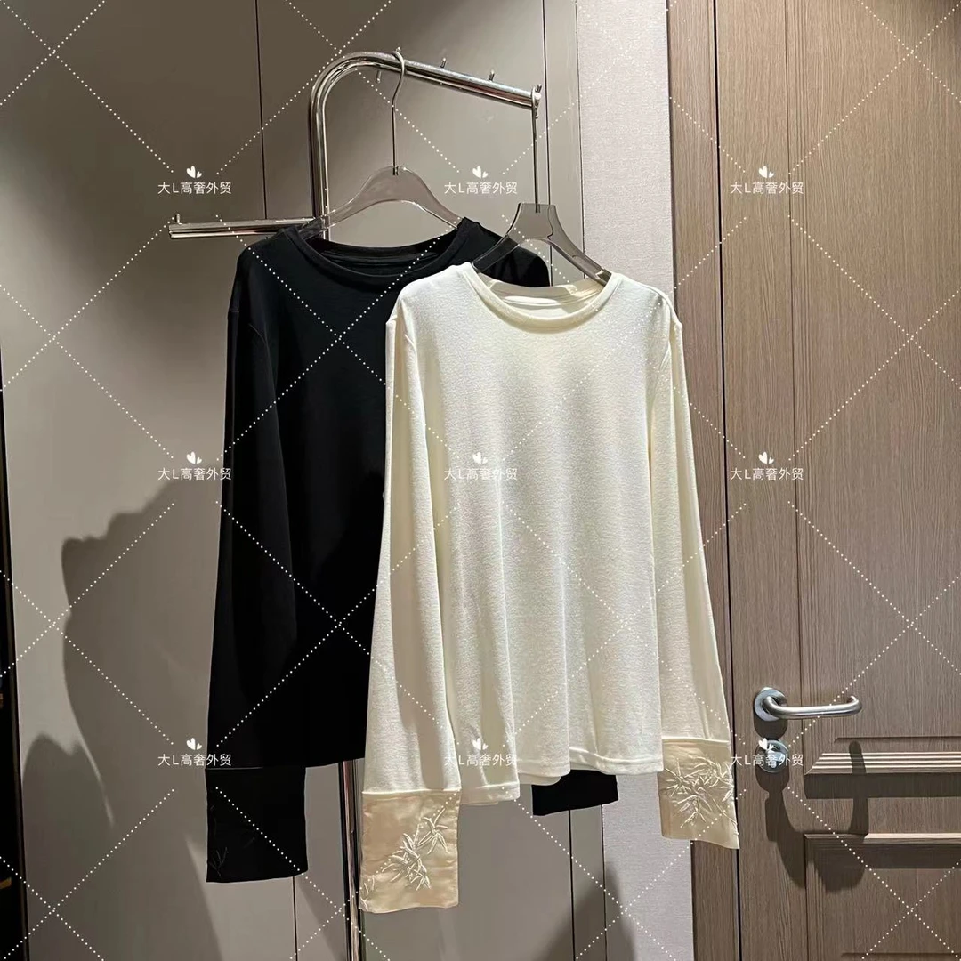 “时节春” 重磅贸易公司外贸出口原单设计师风高奢刺绣打底衫