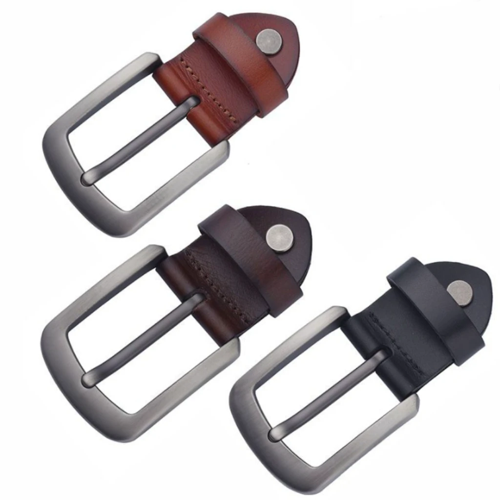 男士真皮针扣皮带扣头 头层牛皮腰带扣头 腰带卡子 适用3.8cm带宽