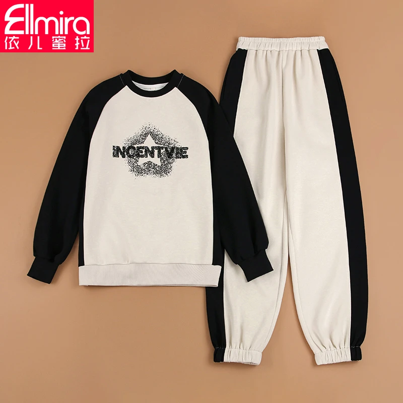 8587女童运动套装儿童两件套卫衣春装2025新款大童女孩洋气潮学生