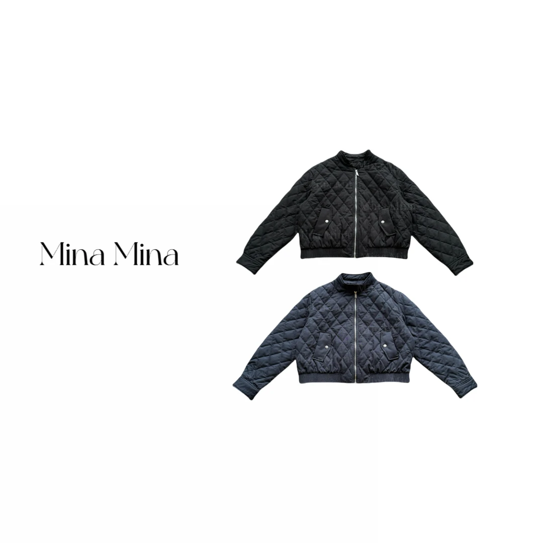 MINA MINA 24新品女装 独特菱格压线经典小立领休闲时尚外套 1335