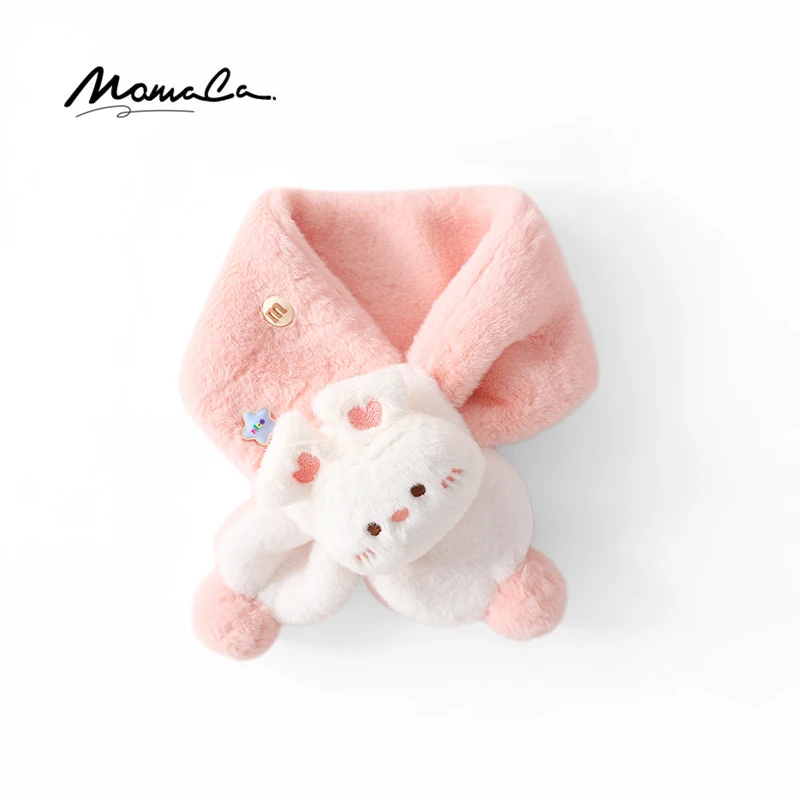 MOMOCO冬季女童兔子兔子毛绒交叉围巾保暖75852544004