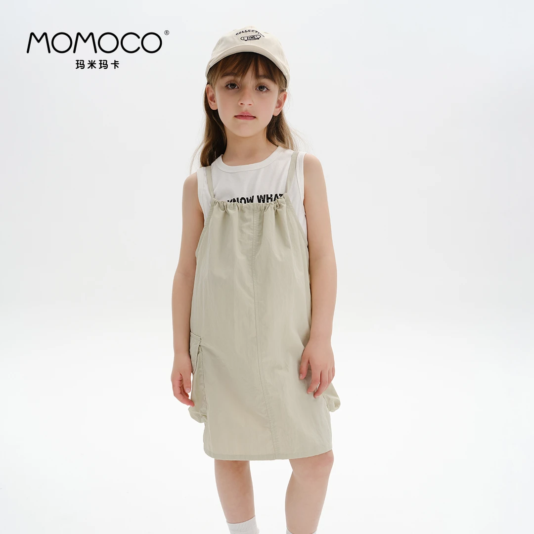 MOMOCO夏季女童背带裙套装无袖速干两件套裙75620580002