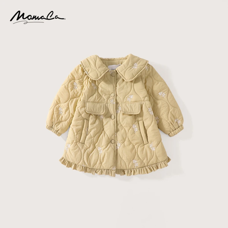 MOMOCO冬季新款女童时尚纯色甜美棉服外套75830101003