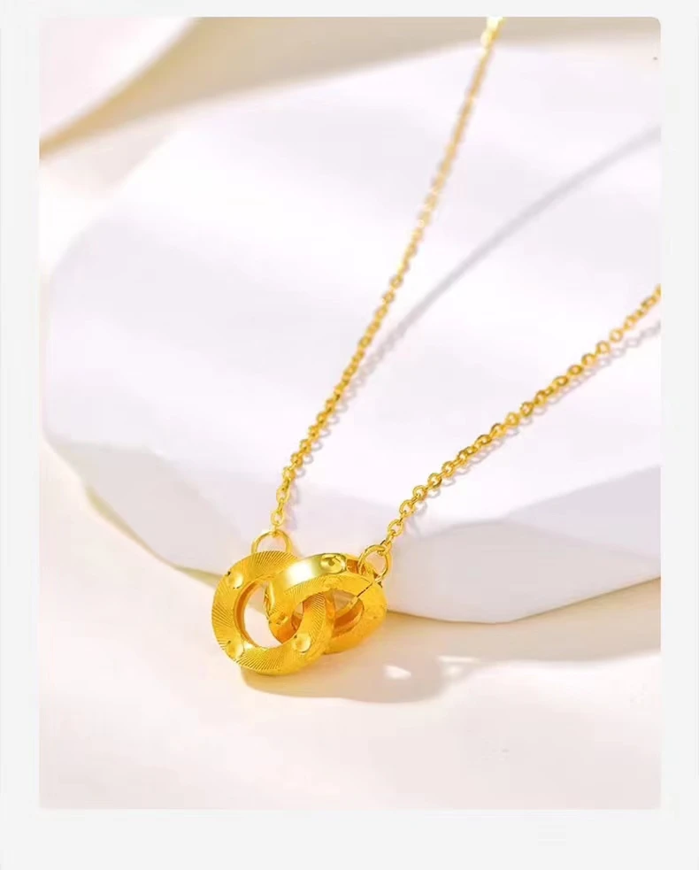 【灵庭】足金999  环环相扣套链 时尚款式