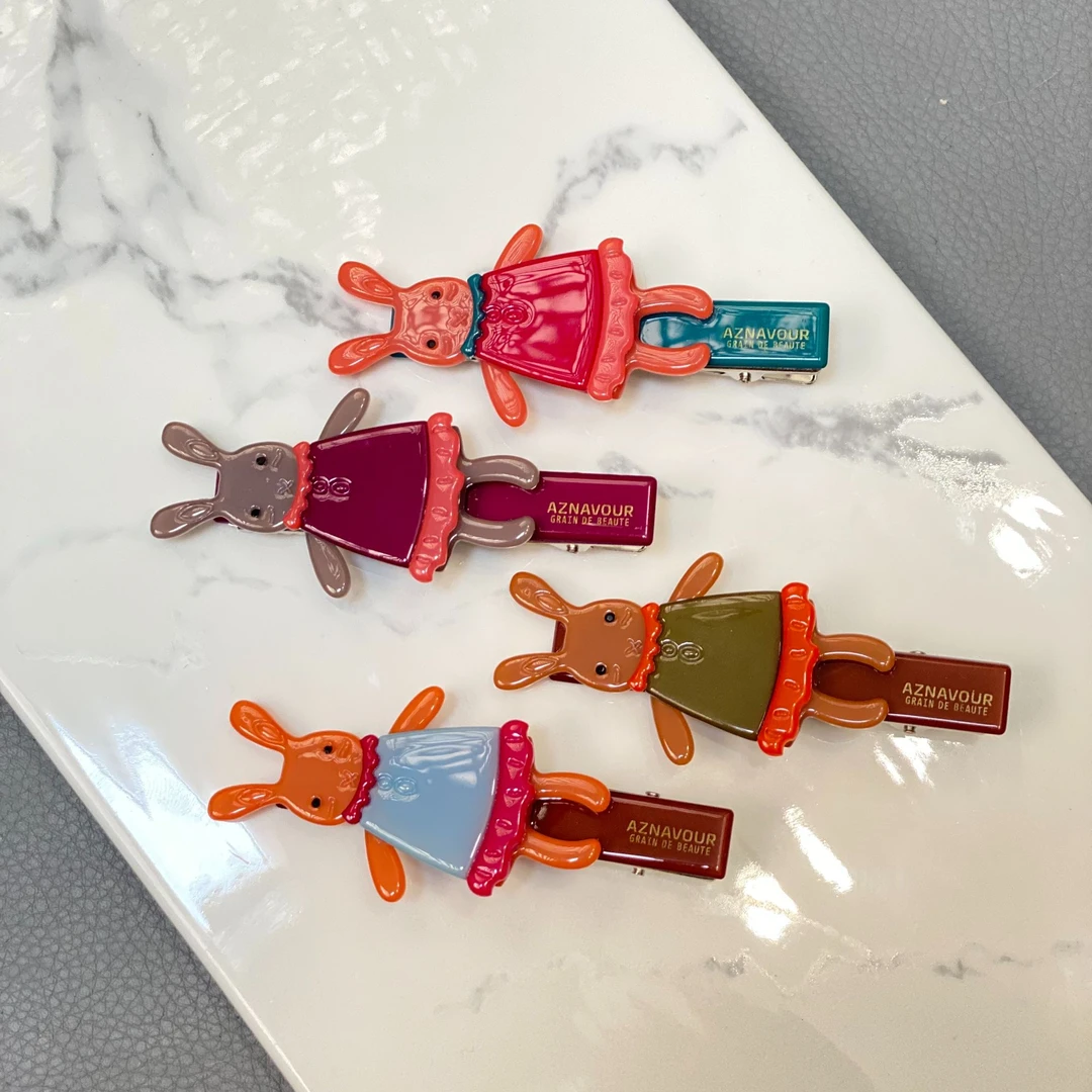 【小兔子】韩国az可爱卡通小兔子女童鸭嘴夹夹侧边ins甜美可爱边夹