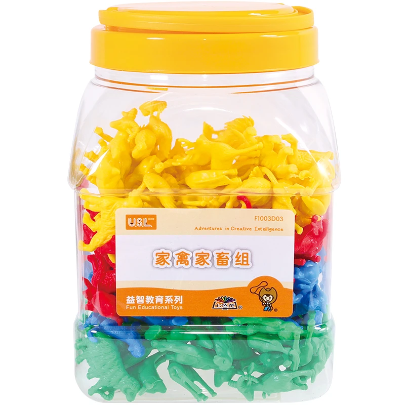 游思乐USL软质塑胶模型家禽家畜组（桶装）儿童家庭分类点数游戏