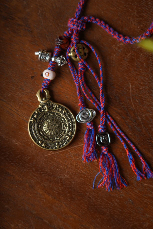 铜合金布艺项链 【九宫之韵】藏风 九宫 百搭手工编织包挂车挂配饰